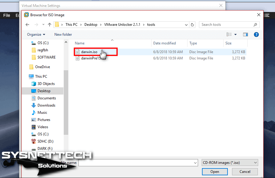 could not find component on update server vmware tools darwin.iso